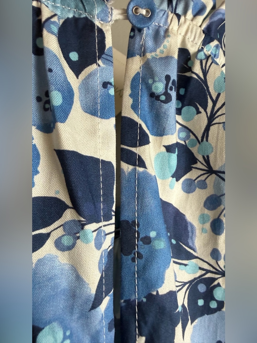 Tyler Böe Blue Floral Cotton Tiered Mini Dress NWT L - Picture 9 of 13